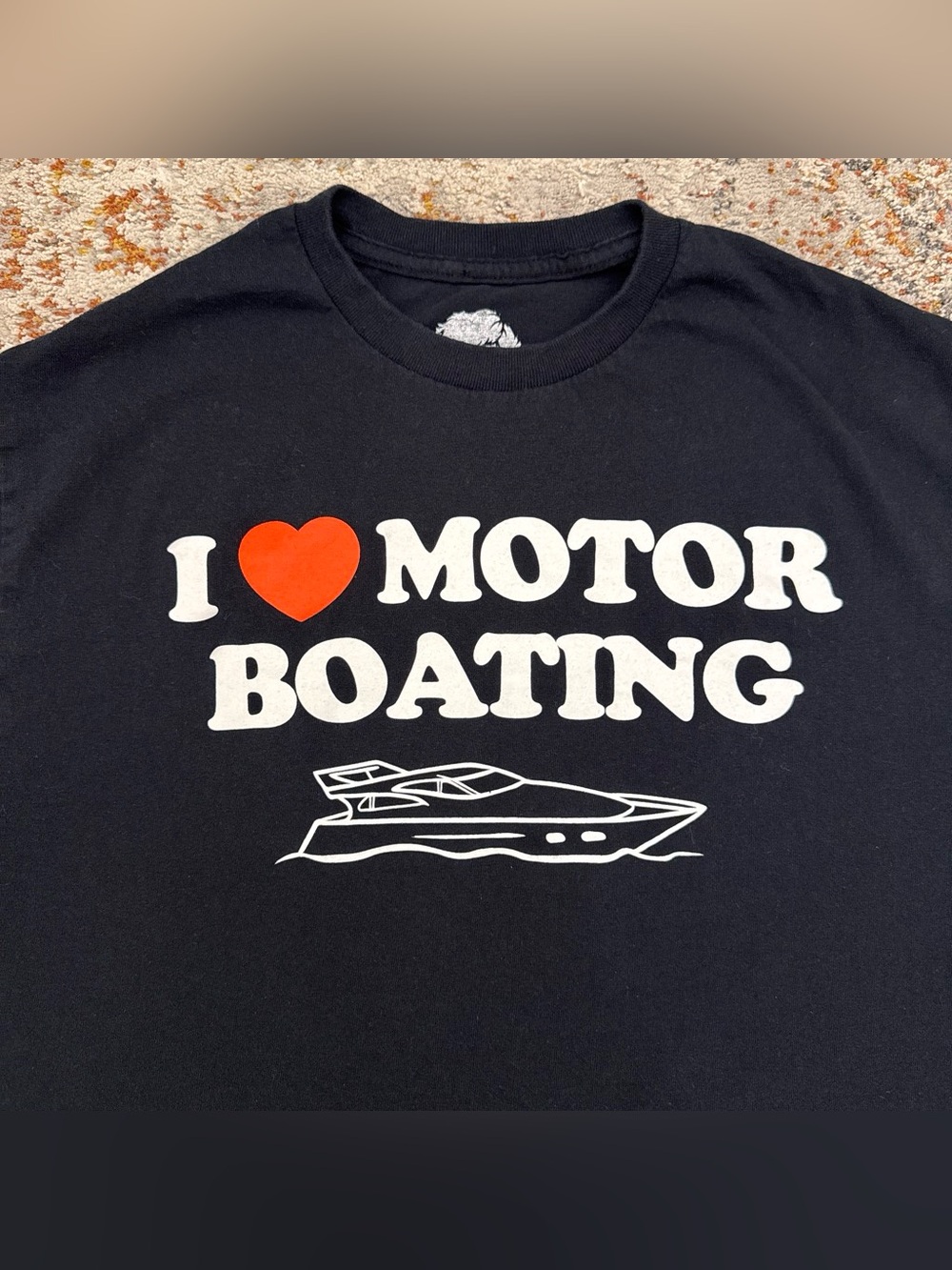Danny Duncan I Heart Motor Boating Graphic T-Shirt - Black Size Medium